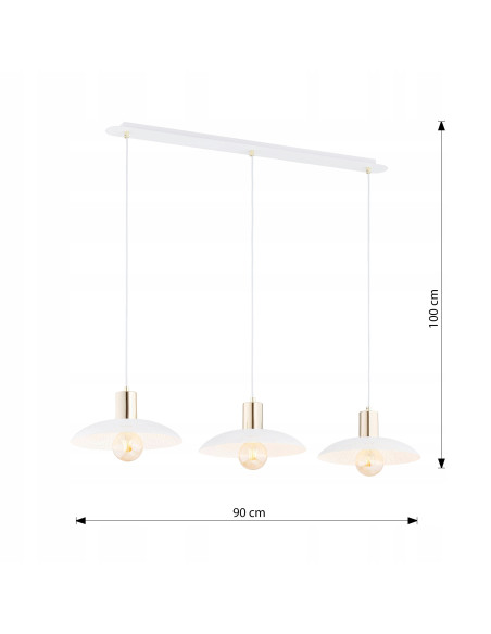 Lampa wisząca SPIRIT 3 WHITE z siateczkowym kloszem – elegancja w nowoczesnym stylu do każdego wnętrza