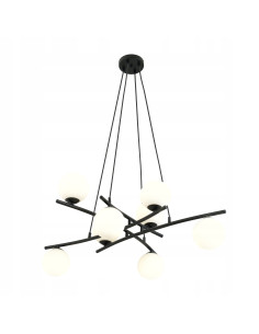 Lampa sufitowa ESSA 8 w kolorze czarnym z białymi kloszami – eleganckie oświetlenie do każdego wnętrza 2