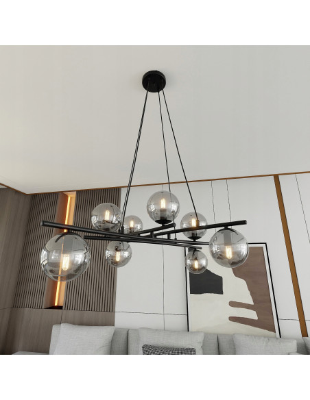 Lampa sufitowa ESSA 8 - Stylowa lampa z chromowanymi kloszami do nowoczesnych wnętrz