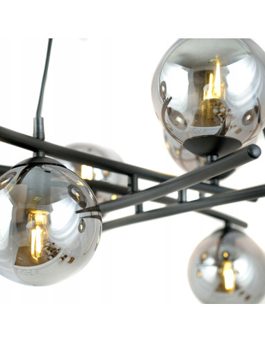 Lampa sufitowa ESSA 8 - Stylowa lampa z chromowanymi kloszami do nowoczesnych wnętrz