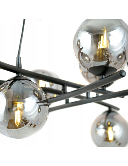 Lampa sufitowa ESSA 8 - Stylowa lampa z chromowanymi kloszami do nowoczesnych wnętrz