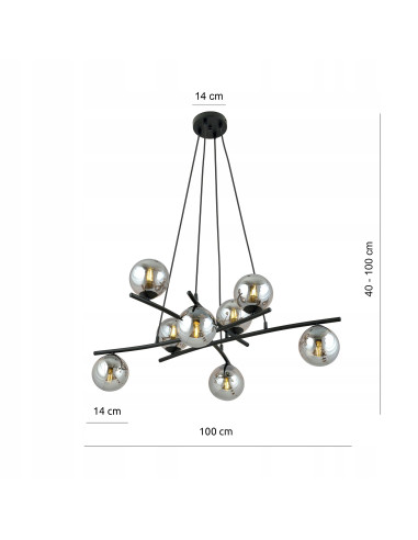 Lampa sufitowa ESSA 8 - Stylowa lampa z chromowanymi kloszami do nowoczesnych wnętrz