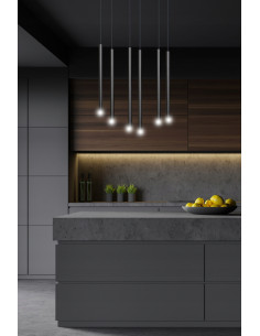 Lampa wisząca Selter 6 - nowoczesna czarna lampa sufitowa do jadalni, kuchni i biura, 6 punktów świetlnych