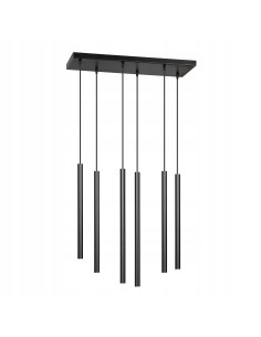 Lampa wisząca Selter 6 - nowoczesna czarna lampa sufitowa do jadalni, kuchni i biura, 6 punktów świetlnych 2