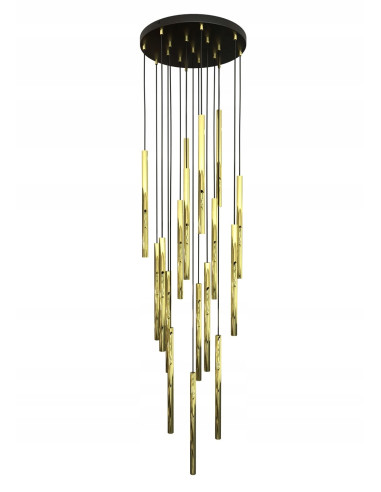 Lampa sufitowa SELTER GOLD – nowoczesny design z metalowymi soplami do biura, jadalni, salonu i sypialni.