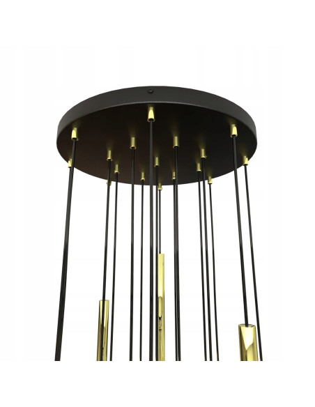 Lampa sufitowa SELTER GOLD – nowoczesny design z metalowymi soplami do biura, jadalni, salonu i sypialni.