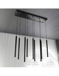 Nowoczesna lampa sufitowa SELTER 9 - elegancka lampa metalowa w czerni do salonu i jadalni