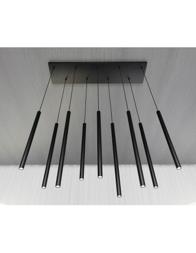 Nowoczesna lampa sufitowa SELTER 9 - elegancka lampa metalowa w czerni do salonu i jadalni