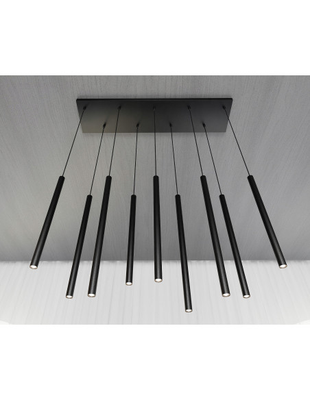 Nowoczesna lampa sufitowa SELTER 9 - elegancka lampa metalowa w czerni do salonu i jadalni