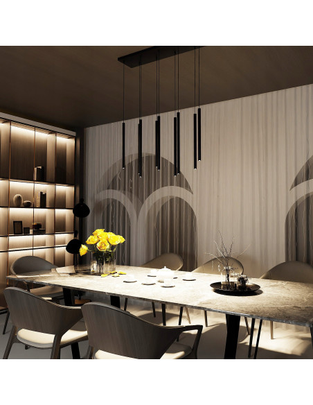 Nowoczesna lampa sufitowa SELTER 9 - elegancka lampa metalowa w czerni do salonu i jadalni