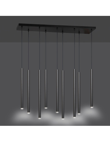 Nowoczesna lampa sufitowa SELTER 9 - elegancka lampa metalowa w czerni do salonu i jadalni