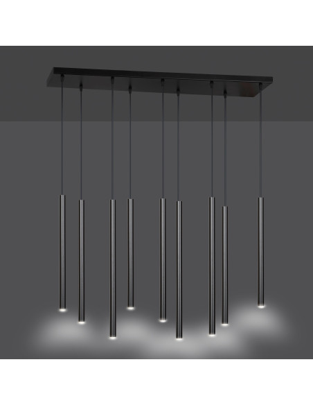 Nowoczesna lampa sufitowa SELTER 9 - elegancka lampa metalowa w czerni do salonu i jadalni