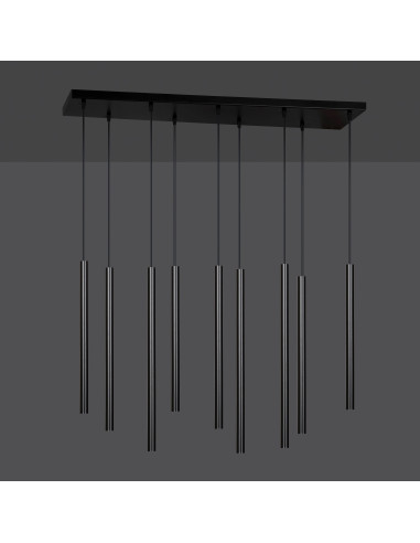 Nowoczesna lampa sufitowa SELTER 9 - elegancka lampa metalowa w czerni do salonu i jadalni