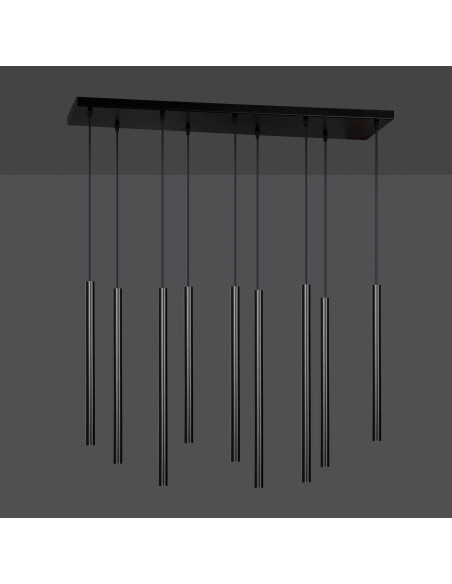 Nowoczesna lampa sufitowa SELTER 9 - elegancka lampa metalowa w czerni do salonu i jadalni