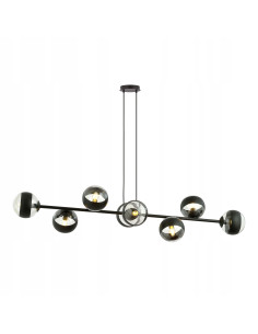 Lampa sufitowa ROSSI 8 BL STRIPE - nowoczesny iluminator z czarnymi kloszami do eleganckich wnętrz jadalni i salonu 2