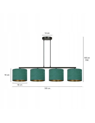 Lampa HILDE 4 BL w kolorze zielonym – elegancki dodatek do kącika czytelniczego oraz stylowych wnętrz.
