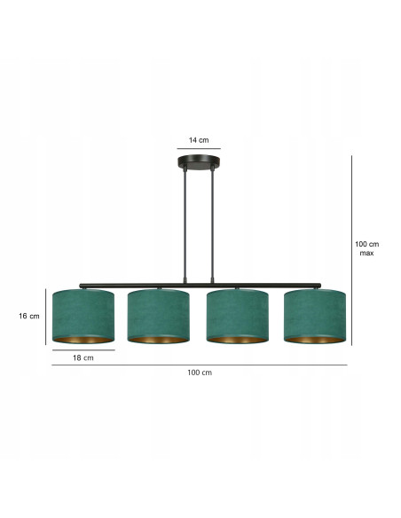 Lampa HILDE 4 BL w kolorze zielonym – elegancki dodatek do kącika czytelniczego oraz stylowych wnętrz.