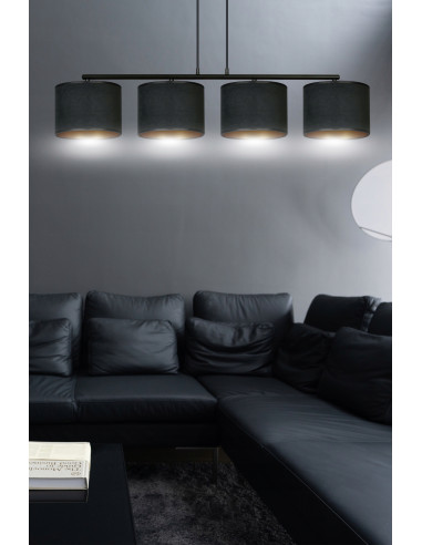 Elegancka Lampa Sufitowa HILDE 4 BL w Kolorze Czarnym i Złotym – Nowoczesna Dekoracja do Wnętrz