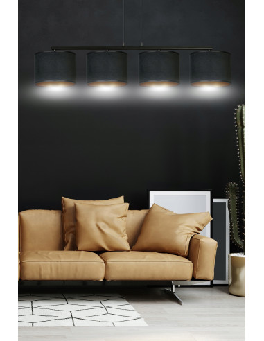 Elegancka Lampa Sufitowa HILDE 4 BL w Kolorze Czarnym i Złotym – Nowoczesna Dekoracja do Wnętrz