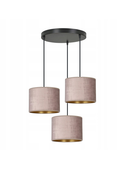 Lampa wisząca HILDE 3 BL PREMIUM - elegancki abażur welurowy w nowoczesnym stylu do każdego wnętrza