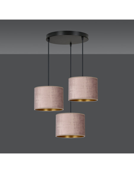 Lampa wisząca HILDE 3 BL PREMIUM - elegancki abażur welurowy w nowoczesnym stylu do każdego wnętrza