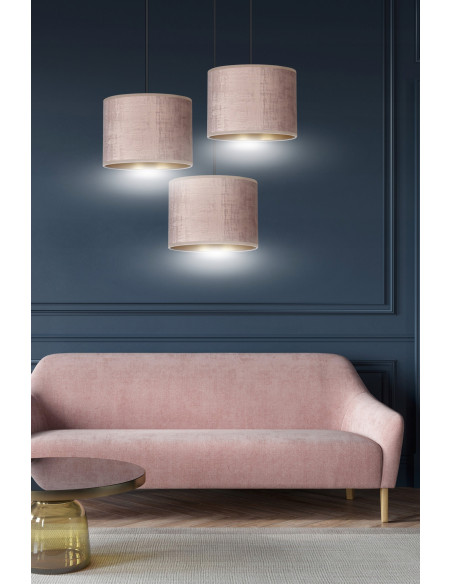 Lampa wisząca HILDE 3 BL PREMIUM - elegancki abażur welurowy w nowoczesnym stylu do każdego wnętrza