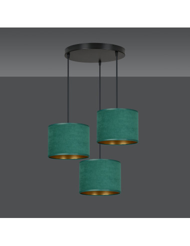 Lampa Velvet HILDE 3 PREMIUM w Turkusie i Zieleni z Regulacją – Stylowe Oświetlenie do Wnętrz Eleganckich