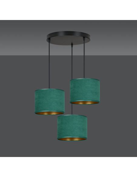 Lampa Velvet HILDE 3 PREMIUM w Turkusie i Zieleni z Regulacją – Stylowe Oświetlenie do Wnętrz Eleganckich