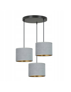 Lampa stołowa Emibig HILDE 3 BL PREMIUM z welurowym kloszem, złote wykończenie, elegancka do nowoczesnych wnętrz