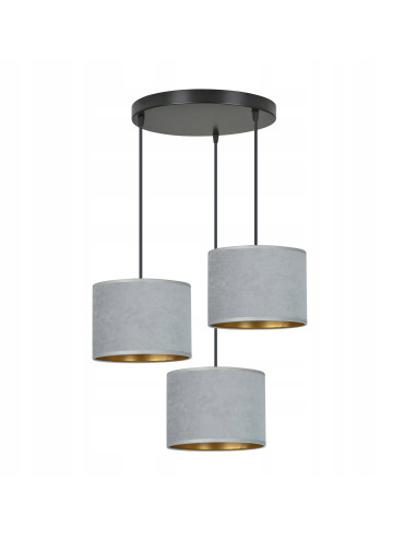 Lampa stołowa Emibig HILDE 3 BL PREMIUM z welurowym kloszem, złote wykończenie, elegancka do nowoczesnych wnętrz