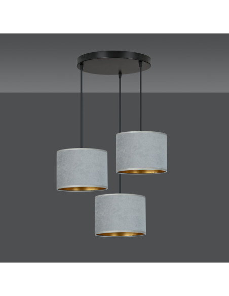 Lampa stołowa Emibig HILDE 3 BL PREMIUM z welurowym kloszem, złote wykończenie, elegancka do nowoczesnych wnętrz