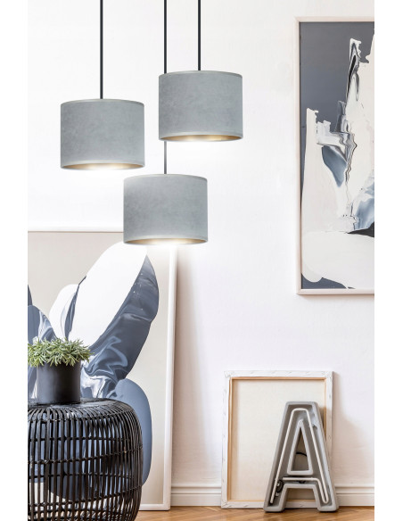 Lampa stołowa Emibig HILDE 3 BL PREMIUM z welurowym kloszem, złote wykończenie, elegancka do nowoczesnych wnętrz