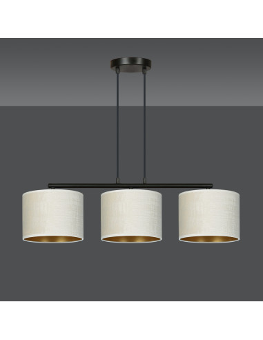 Lampa wisząca HILDE 3 BL w nowoczesnym stylu z regulacją wysokości - elegancka kuchnia w neutralnych kolorach