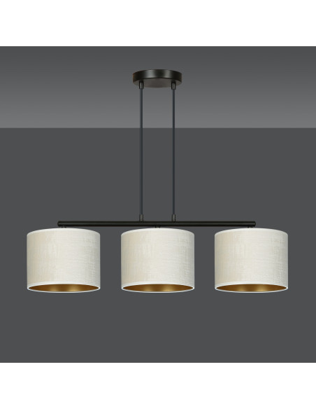 Lampa wisząca HILDE 3 BL w nowoczesnym stylu z regulacją wysokości - elegancka kuchnia w neutralnych kolorach