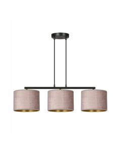 Lampa wisząca HILDE 3 BL - różowa, nowoczesny abażur, 3 źródła światła, elegancki dodatek do wnętrz