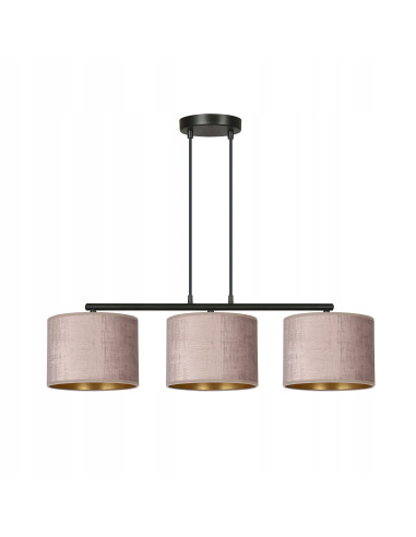 Lampa wisząca HILDE 3 BL - różowa, nowoczesny abażur, 3 źródła światła, elegancki dodatek do wnętrz
