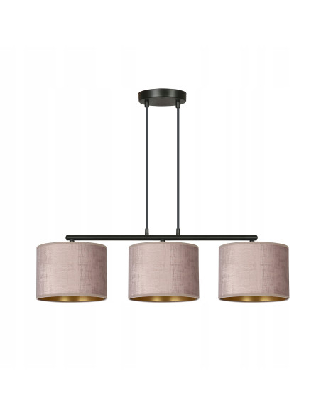 Lampa wisząca HILDE 3 BL - różowa, nowoczesny abażur, 3 źródła światła, elegancki dodatek do wnętrz