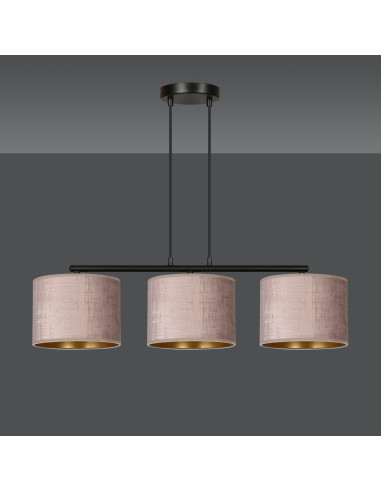 Lampa wisząca HILDE 3 BL - różowa, nowoczesny abażur, 3 źródła światła, elegancki dodatek do wnętrz