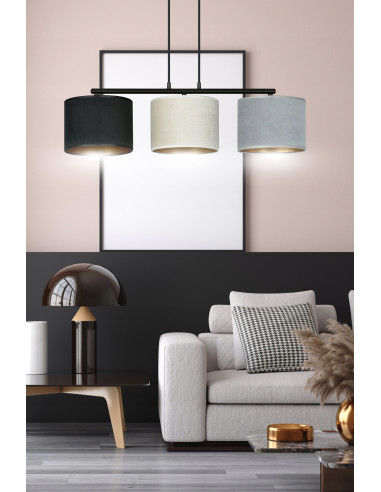 Elegancka lampa wisząca HILDE z trójkolorowymi abażurami E27 – luksusowe oświetlenie do każdego wnętrza