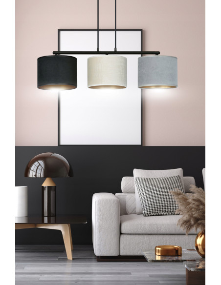 Elegancka lampa wisząca HILDE z trójkolorowymi abażurami E27 – luksusowe oświetlenie do każdego wnętrza