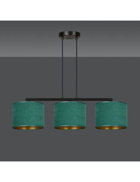 Lampa wisząca HILDE 3 BL w kształcie "T", 3 źródła E27, elegancki design dla biura i wnętrz nowoczesnych