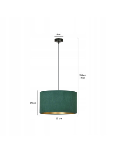 Lampa HILDE E27 z Regulacją Długości - Eleganckie Oświetlenie Welurowe do Nowoczesnych i Klasycznych Wnętrz