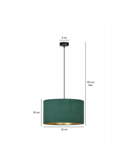 Lampa HILDE E27 z Regulacją Długości - Eleganckie Oświetlenie Welurowe do Nowoczesnych i Klasycznych Wnętrz