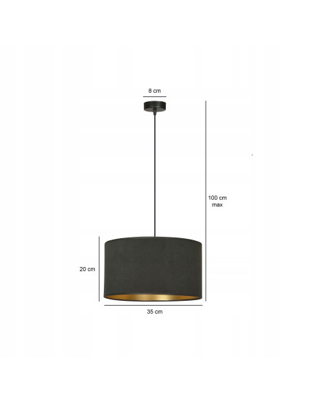 Lampa abażurowa HILDE z eleganckim złotym akcentem – idealna do salonu, jadalni i biura, nowoczesny styl w Twoim wnętrzu