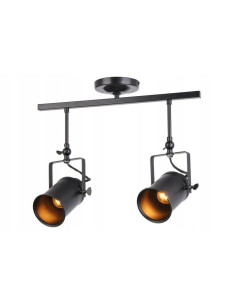 Plafon Gemma Black - industrialne oświetlenie z regulacją, idealne do biura i nowoczesnych wnętrz.