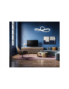 Lampa wisząca LED Anchorage w srebrnym wykończeniu – eleganckie oświetlenie do salonu i jadalni 2