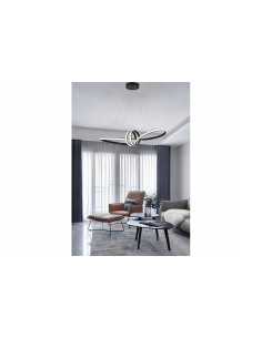 Nowoczesna lampa wisząca LED Canbera 40W czarna – designerskie oświetlenie do biura i przestrzeni użytkowych 2