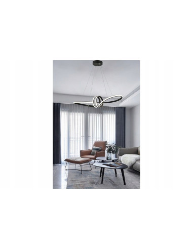 Nowoczesna lampa wisząca LED Canbera 40W czarna – designerskie oświetlenie do biura i przestrzeni użytkowych