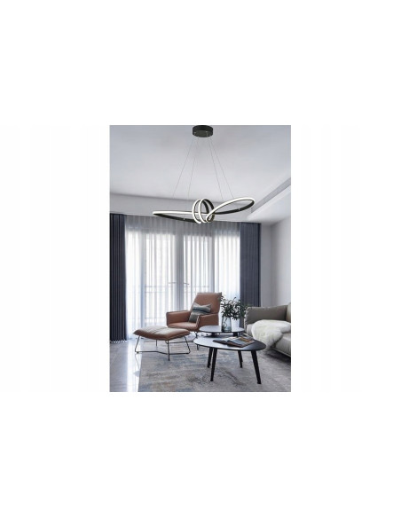 Nowoczesna lampa wisząca LED Canbera 40W czarna – designerskie oświetlenie do biura i przestrzeni użytkowych