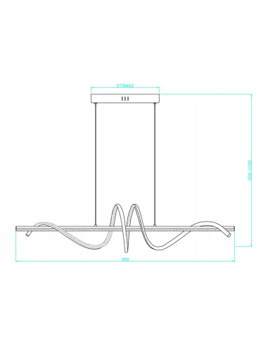 Lampa wisząca LED Serpent 339701-09, złota, 120 cm, nowoczesny design do jadalni i salonu